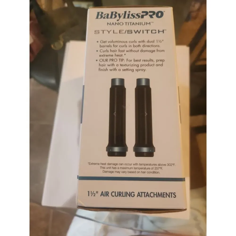 BaByliss Pro StyleSwitch Ionic Multi Styler 1 1/2” Air Curling Attachments NEW